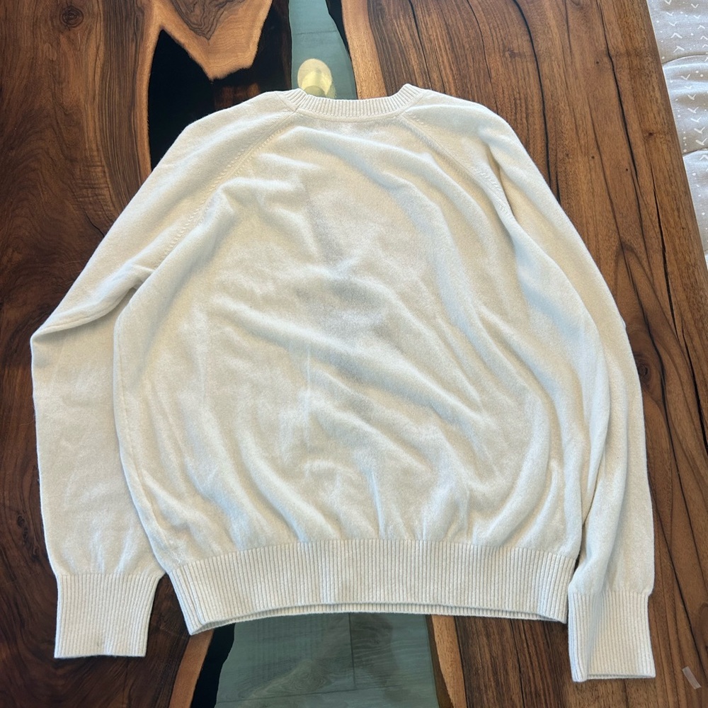 UNISEX BOLT CASHMERE LIGHT SWEATER - VINTAGE WHITE // BLACK BOLT SIZE MEDIUM - Picture 7 of 7